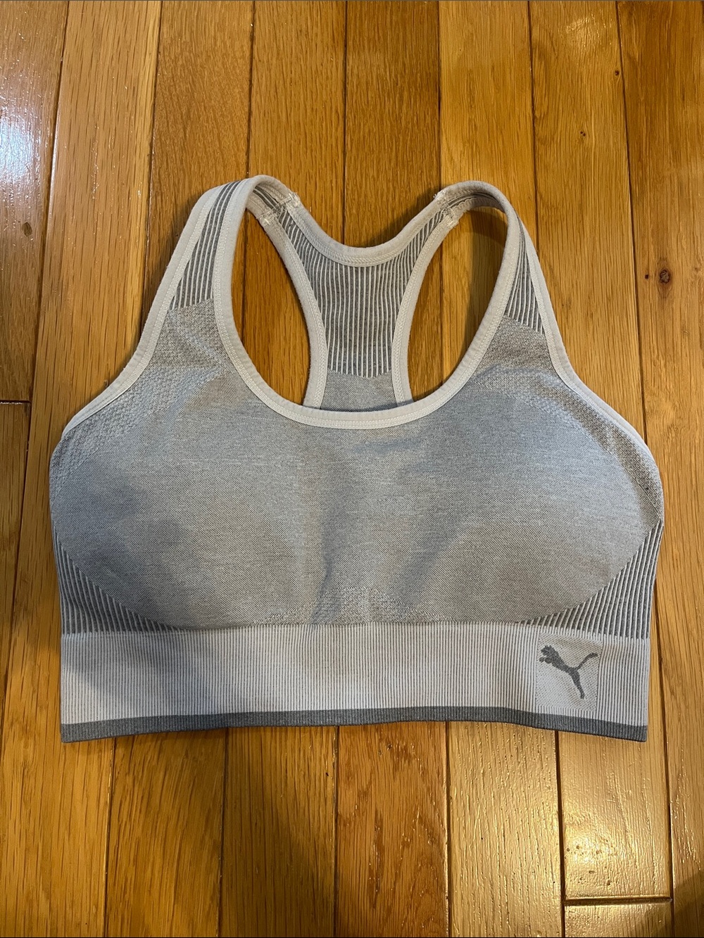 Puma light grey sports bra